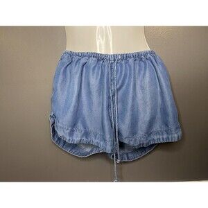 Mossimo Supply Co Shorts Womens Small Blue Chambray Lyocell Dolphin Hem Lounge